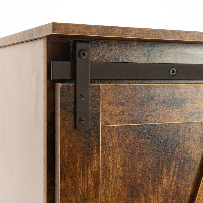 Buffet & Sideboard with Sliding Barn Door Multi-functional Storage Cabinet For Farmhouse