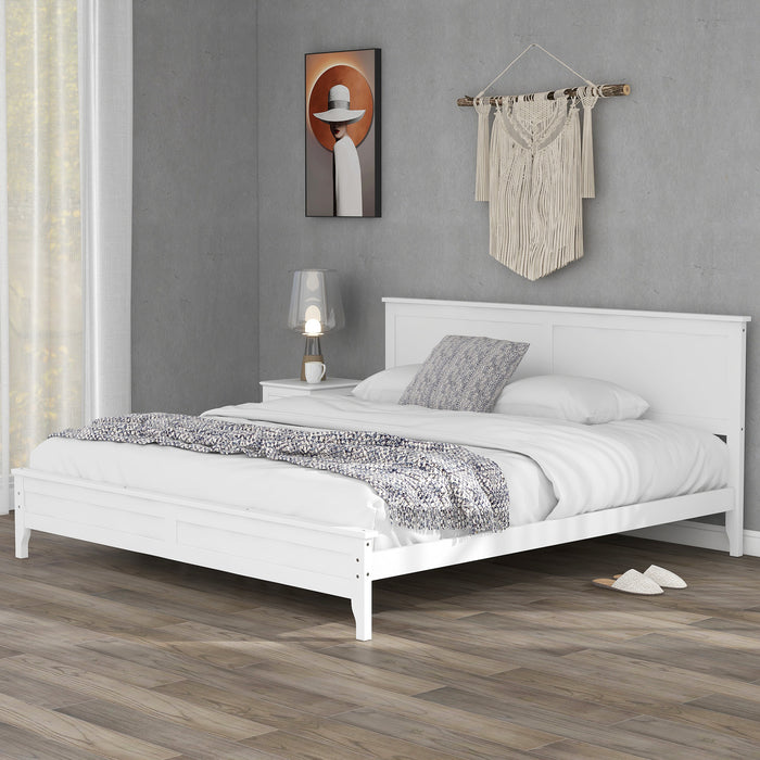 Modern Solid Wood King Platform Bed