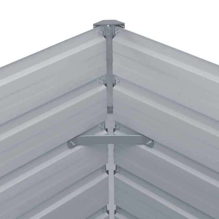 Raised Garden Bed 39.4"x39.4"x30.3" Galvanised Steel Gray