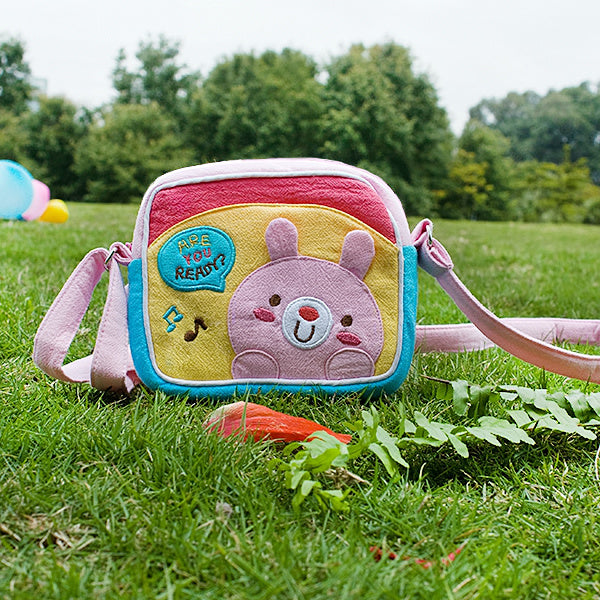 [Pink Rabbit] Embroidered Applique Swingpack Bag Purse / Wallet Bag