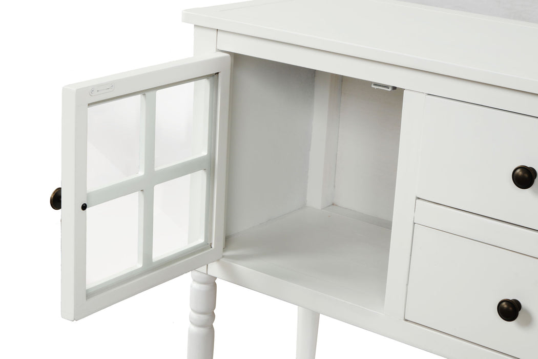 Farmhouse Wood Sideboard Console Table with Bottom Shelf