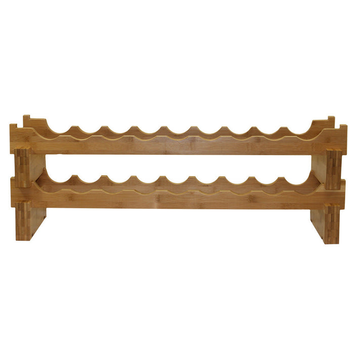 Oceanstar 18-Bottle Stackable Bamboo Wine Rack