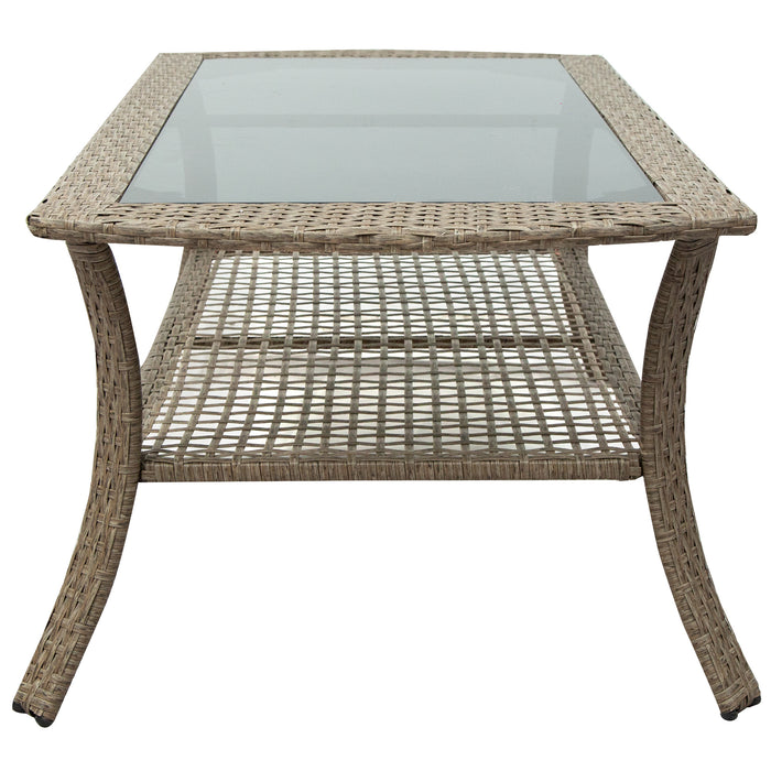 4 Piece Rattan Sofa Seating Group with Cushions, Outdoor Ratten sofa