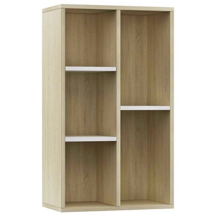 Book Cabinet/Sideboard White and Sonoma Oak 17.7"x9.8"x31.5"