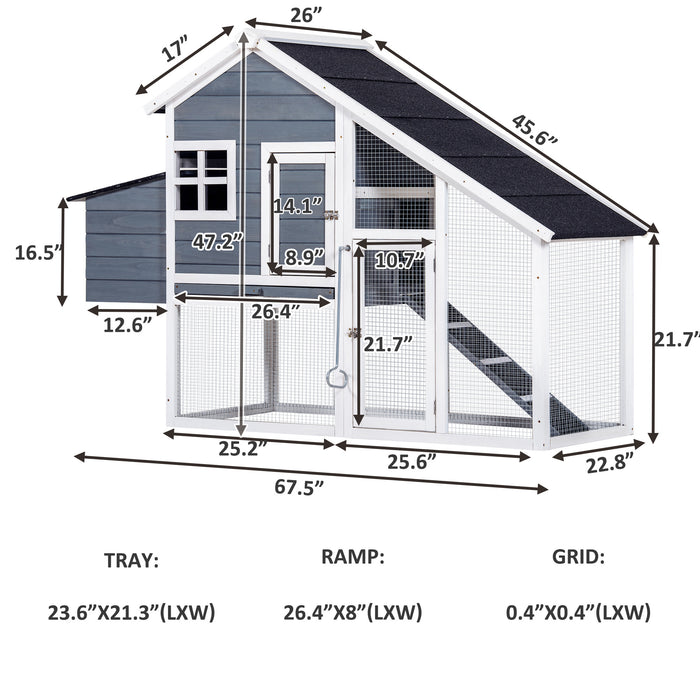 Sturdy Pet Rabbit Hutch Wooden House Chicken Coop for Small Animals