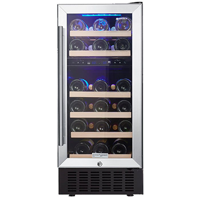 15 Inch Wine Cooler Refrigerators 28 Bottle Fast Cooling Low Noise Wine Fridge