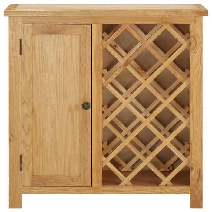 Vintage Solid Oak Wood Wine Cabinet for 11 Bottles