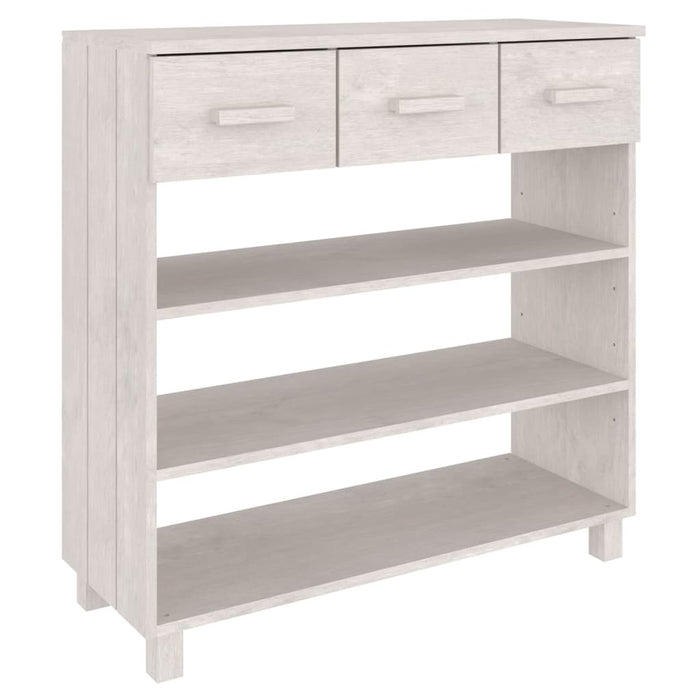 Toplan Console Table White 35.4"x13.8"x35.4" Solid Wood Pine