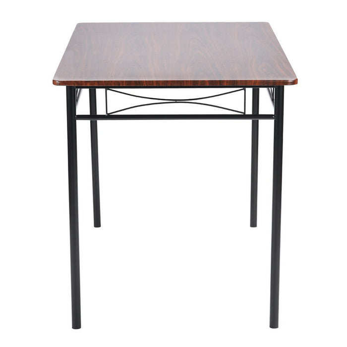 5 Piece Dining Set Wood Metal Table and 4 Chairs Kitchen Breakfast Furniture