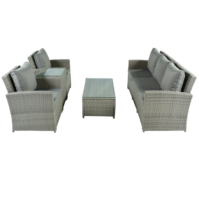 5-Piece Classic Rattan Sectional Seating Group Set