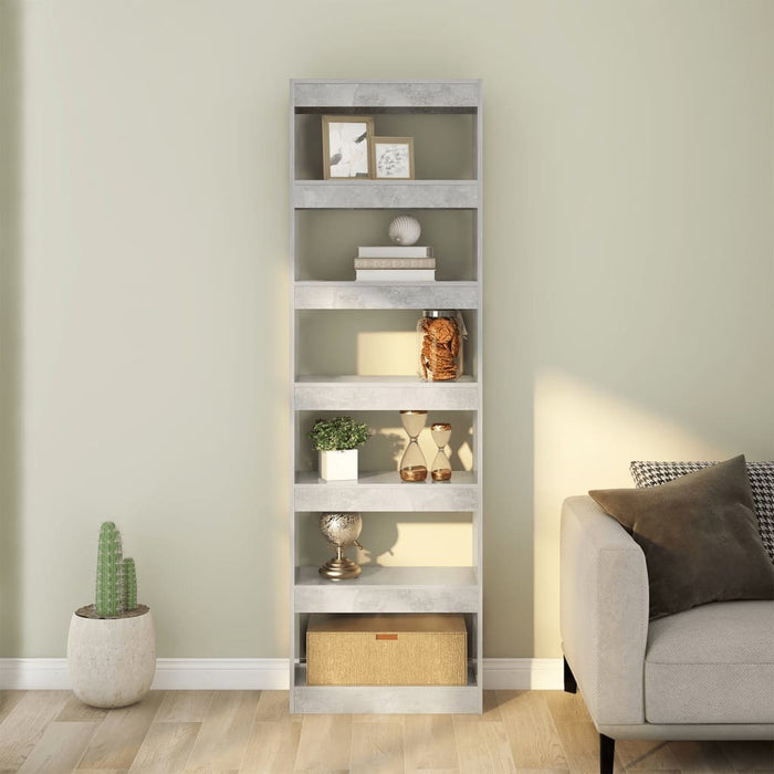 Book Cabinet/Room Divider Concrete Gray 23.6"x11.8"x78"
