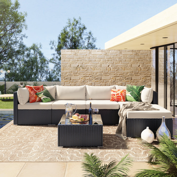 6-Piece Simple Living PE Rattan Wicker Patio Furniture
