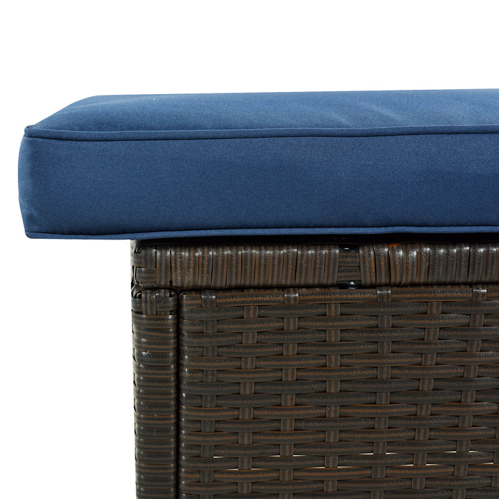 9 Piece Rattan Sectional Seating Group with Cushions and Ottoman, Patio Furniture Sets, Outdoor Wicker Sectional