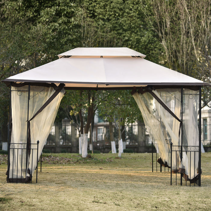 Habao Double Roof Soft Canopy Iron Patio Outdoor Gazebo