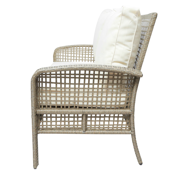 4 Piece Rattan Sofa Seating Group with Cushions, Outdoor Ratten sofa