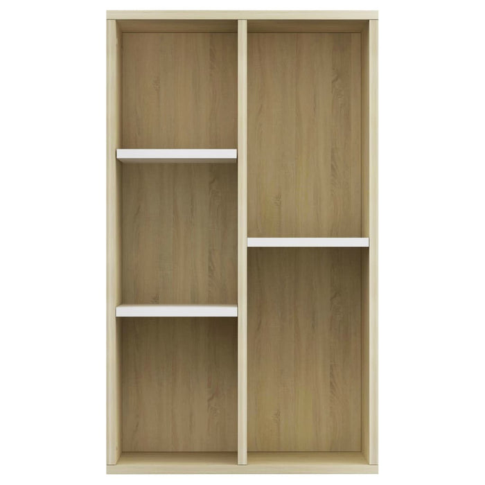 Book Cabinet/Sideboard White and Sonoma Oak 17.7"x9.8"x31.5"