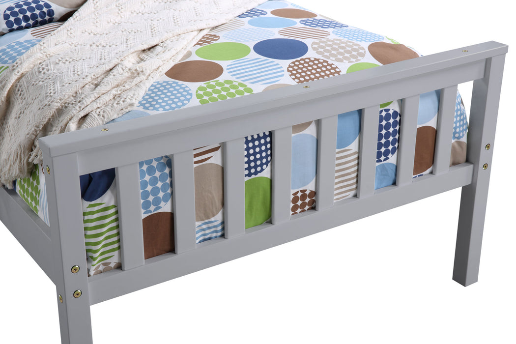 Twin Bed with Trundle,Grey