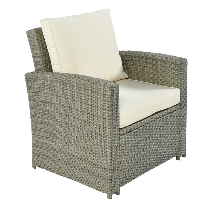 5-Piece Classic Rattan Sectional Seating Group Set