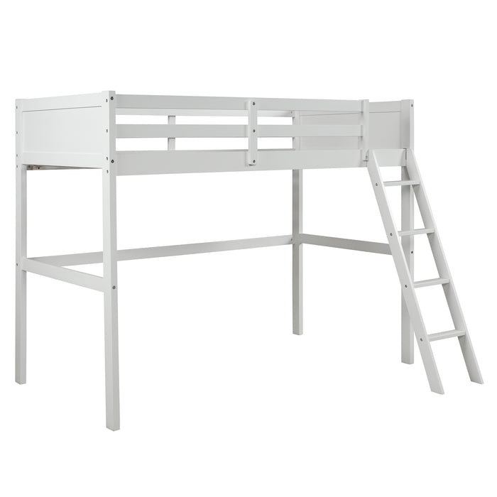 Twin over Full Loft Bed with Cabinet, White(Expected Arrival Time:4.5)