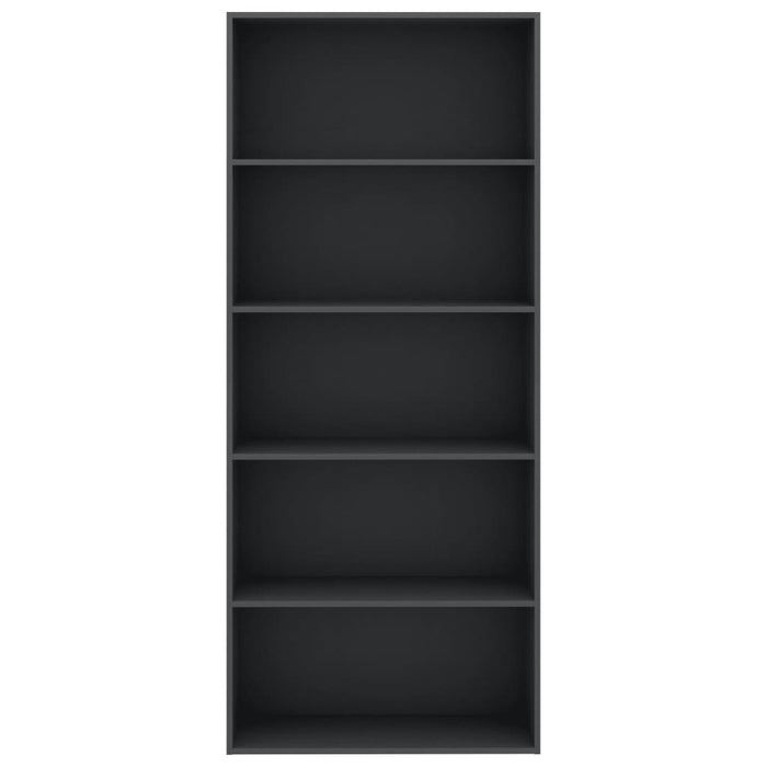5-Tier Book Cabinet Gray 31.5"x11.8"x74.4" Chipboard