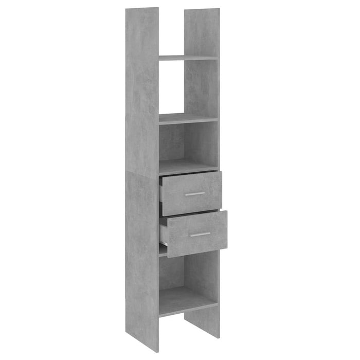 Book Cabinet Concrete Gray 15.7"x13.8"x70.9" Chipboard