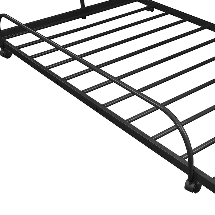 Jones Classic Black Durable Metal Trundle Daybed