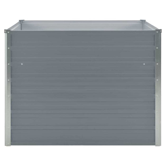Raised Garden Bed 39.4"x39.4"x30.3" Galvanised Steel Gray
