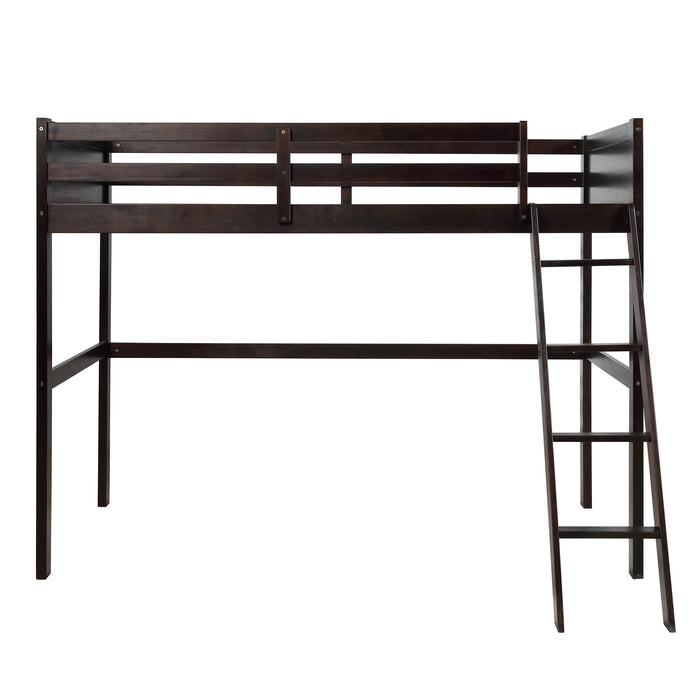 Twin over Full Loft Bed with Cabinet, Espresso