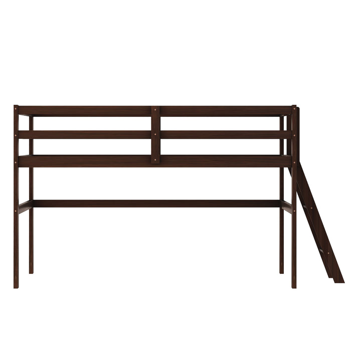Twin Size Low Loft Bed with Ladder