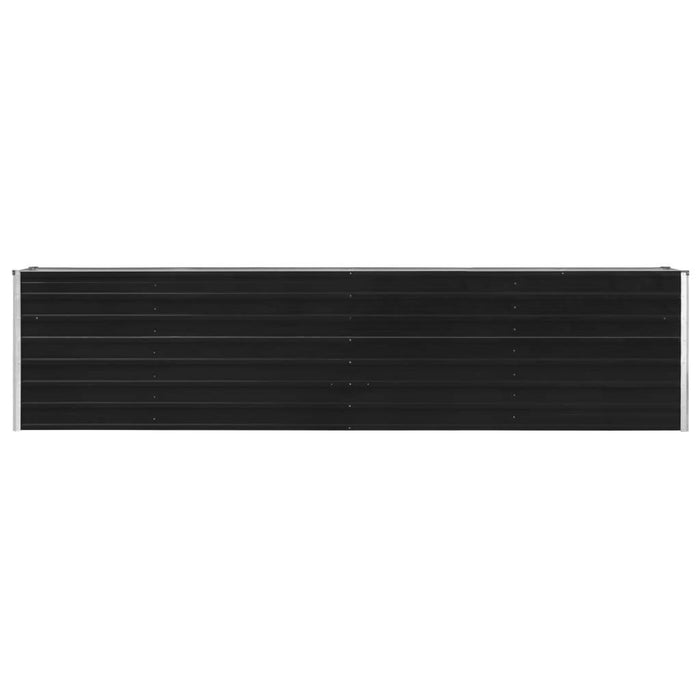 Raised Garden Bed 126"x15.7"x30.3" Galvanised Steel Anthracite