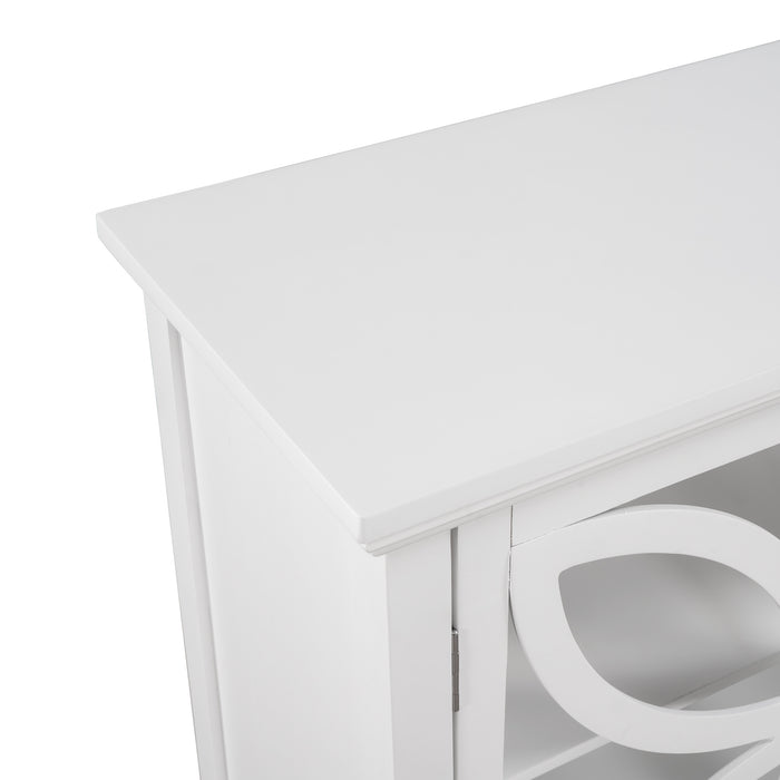 Accent Storage Cabinet Wooden Cabinet with Decorative transparent Door, Modern Sideboard for Entryway, Living Room, Bedroom