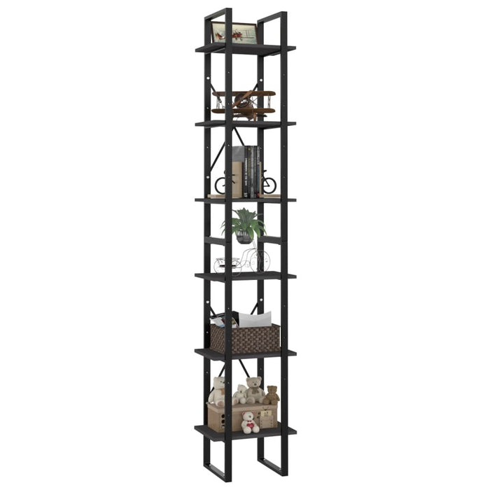 6-Tier Book Cabinet Gray 15.7"x11.8"x82.7" Chipboard