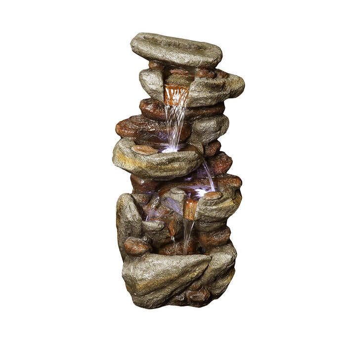 Rock Water Fountain with LED Lights