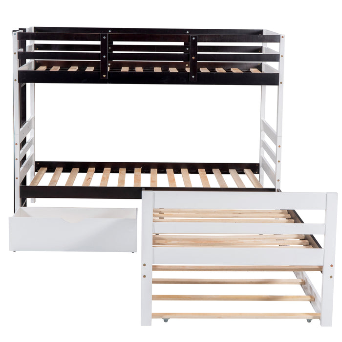 New Space Twin Size L-Shaped Bunk Bed and Platform Bed