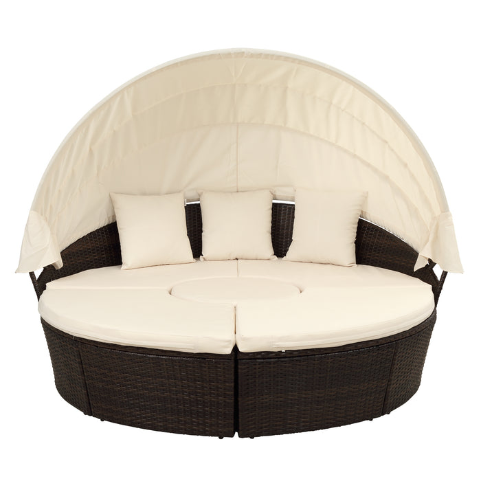 Elegant Crafts Round Outdoor Sectional Sun Bed