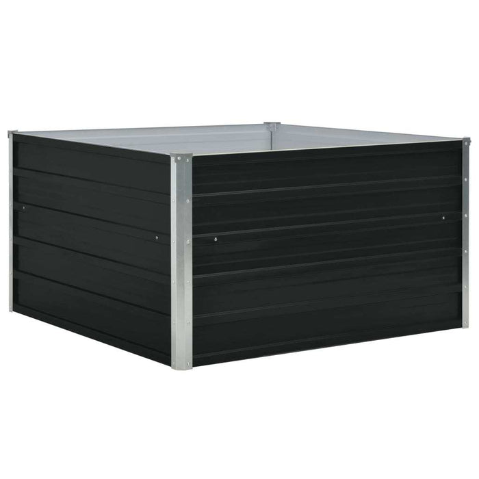 Raised Garden Bed 39.4"x39.4"x17.7" Galvanised Steel Anthracite