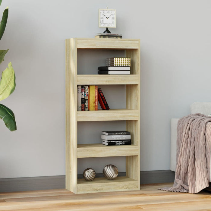 Book Cabinet/Room Divider Sonoma Oak 23.6"x11.8"x53.1" Engineered Wood