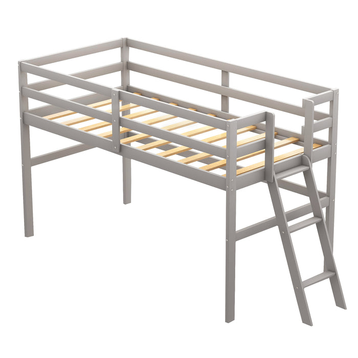Twin Size Low Loft Bed with Ladder