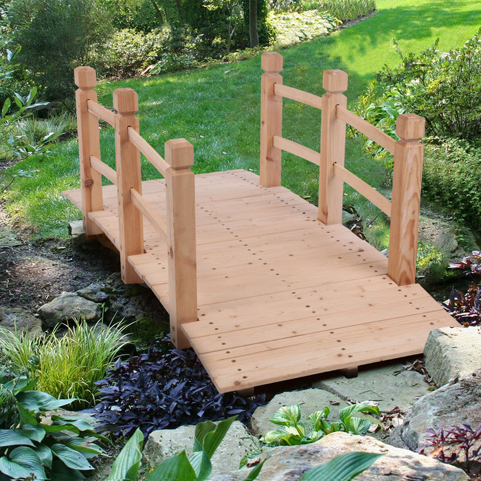 Classic Wooden Arch Garden Bridge