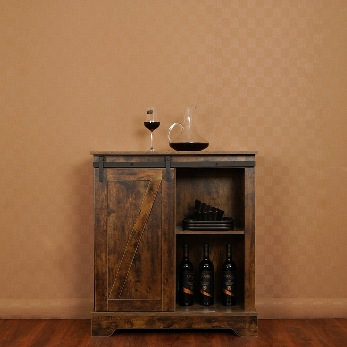 Buffet & Sideboard with Sliding Barn Door Multi-functional Storage Cabinet For Farmhouse