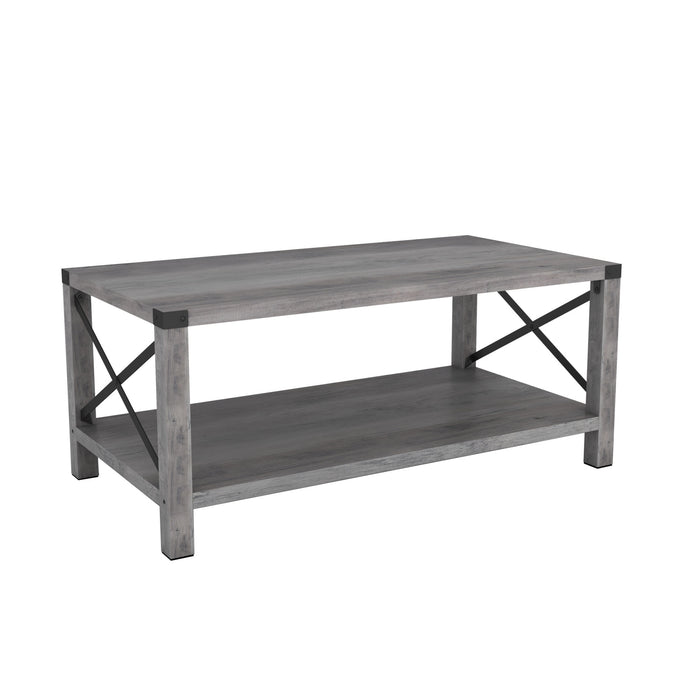 Rectangle Coffee Table 2-Tier for Living Room Modern Coffee Table