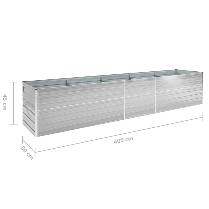 Garden Raised Bed Galvanized Steel 157.5"x31.5"x17.7" Gray