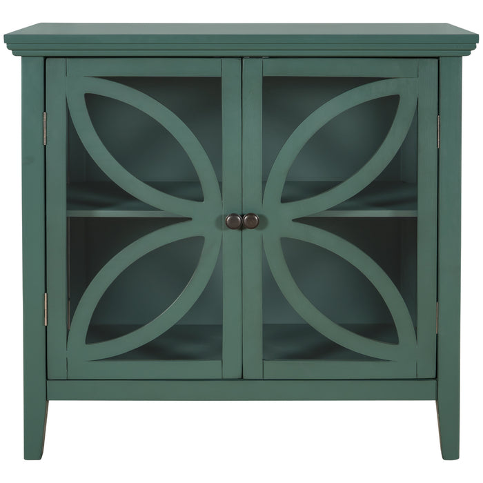Accent Storage Cabinet Wooden Cabinet with Decorative transparent Door, Modern Sideboard for Entryway, Living Room, Bedroom