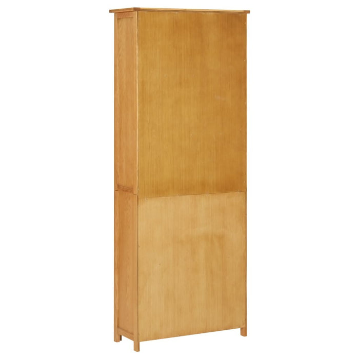 Bookcase with 2 Doors 27.6"x11.8"x70.9" Solid Oak Wood
