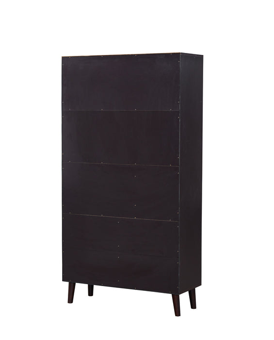 67\" Bookcase with Doors, 3-tier Bookshelf