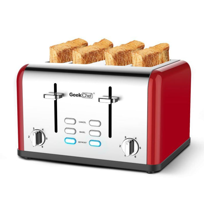 Toaster 4 slices, stainless steel extra-wide slot toaster