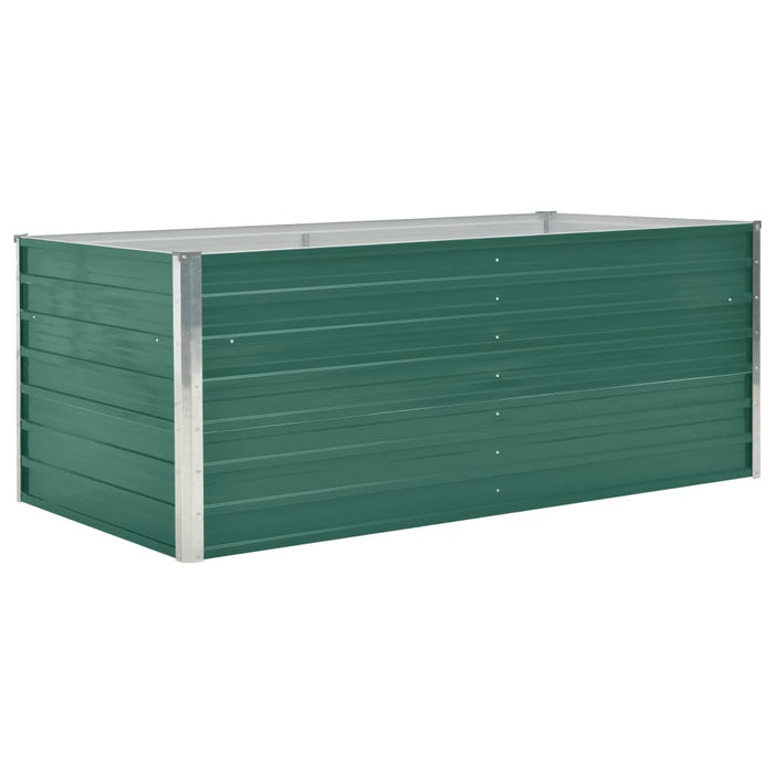 Raised Garden Bed 63"x31.5"x17.7" Galvanized Steel Green