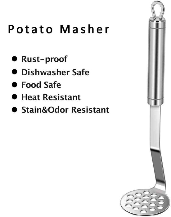 Kitchen Utensils Potato Masher For Potato Ricer Baby Food Best Kitchen Tools Stainless Steel Dishwasher Safe (Round)