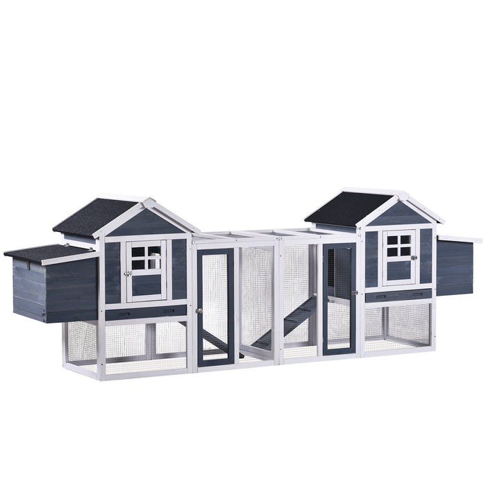 Natural Gray Large Outdoor Wooden Chicken Coop Rabbit Hutch