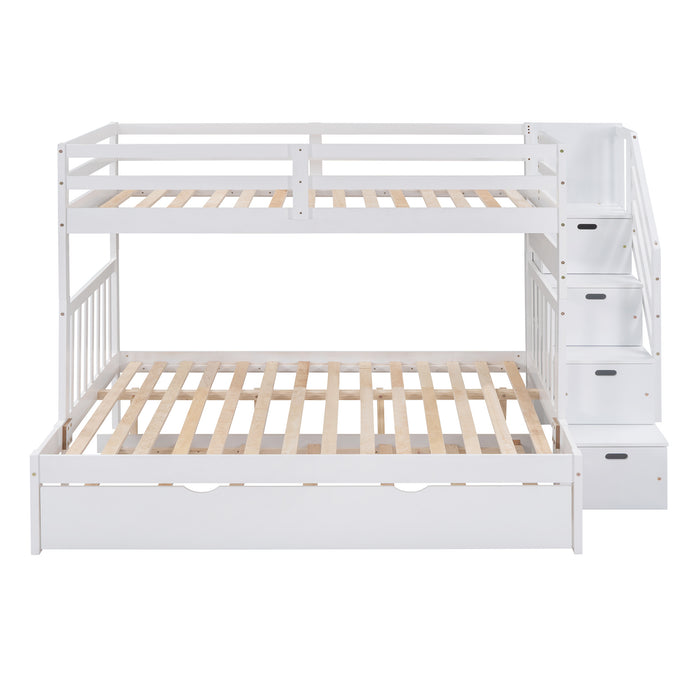 Twin over Twin/Full Bunk Bed with Twin Size Trundle